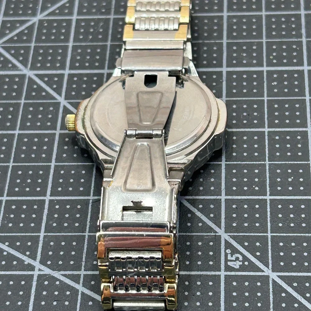 Suisse Ralph‎ 3189 Mens Two Tone Quartz Watch Silver Gold Industrial Cream Dial